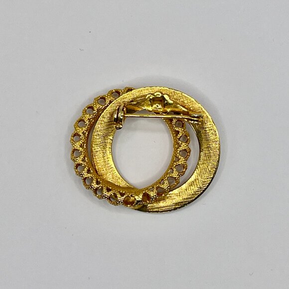 Vintage Double Circle Loop Brooch - Picture 3 of 3